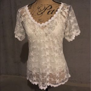 Mine for Anthropologie lace bare shoulder small